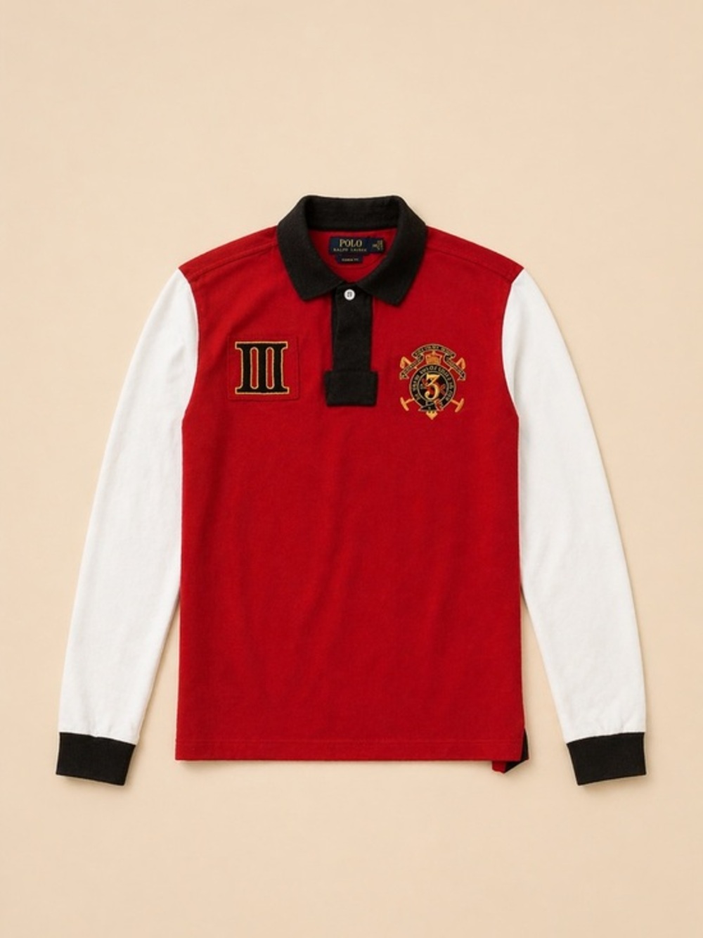 Polo by Ralph Lauren Red & White Long-Sleeve Rugby Polo - Picture 1 of 2